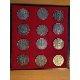 12x Medaillen 125 Jahre Schweizer Eisenbahnen